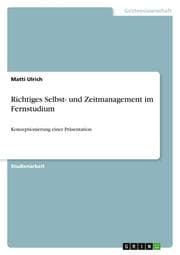 Cover von Richtiges Selbst- und Zeitmanagement im Fernstudium