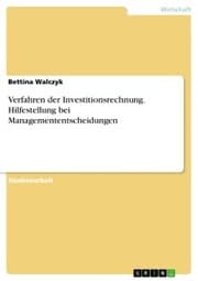 Cover von Verfahren der Investitionsrechnung. Hilfestellung bei Managemententscheidungen