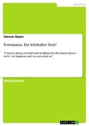 Cover von Fortunatus. Ein lehrhafter Text?