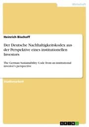 Cover von Der Deutsche Nachhaltigkeitskodex aus der Perspektive eines institutionellen Investors