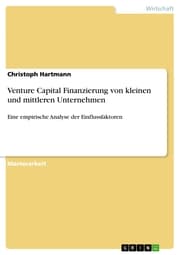 Cover von Venture Capital Finanzierung von kleinen und mittleren Unternehmen