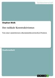 Cover von Der radikale Konstruktivismus