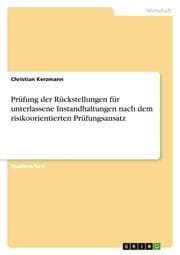 Cover von Prüfung der Rückstellungen für unterlassene Instandhaltungen nach dem risikoorientierten Prüfungsansatz