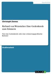Cover von Richard von Weizsäcker. Eine Gedenkrede zum Erinnern
