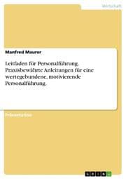 Cover von Leitfaden für Personalführung. Praxisbewährte Anleitungen für eine wertegebundene, motivierende Personalführung.