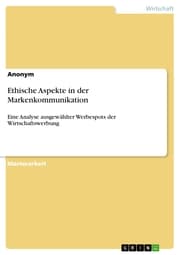 Cover von Ethische Aspekte in der Markenkommunikation