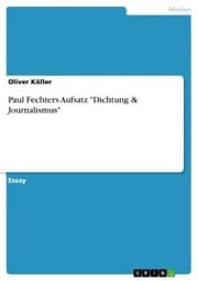 Cover von Paul Fechters Aufsatz 'Dichtung & Journalismus'