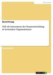 Cover von NLP als Instrument der Teamentwicklung in lernenden Organisationen