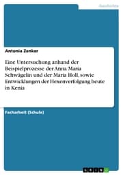 Cover von Eine Untersuchung anhand der Beispielprozesse der Anna Maria Schwägelin und der Maria Holl, sowie Entwicklungen der Hexenverfolgung heute in Kenia