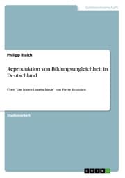 Cover von Reproduktion von Bildungsungleichheit in Deutschland