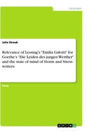Cover von Relevance of Lessing's 'Emilia Galotti' for Goethe's 'Die Leiden des jungen Werther' and the state of mind of Storm and Stress writers