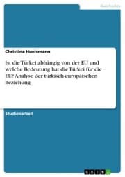 Cover von Ist die Türkei abhängig von der EU und welche Bedeutung hat die Türkei für die EU? Analyse der türkisch-europäischen Beziehung