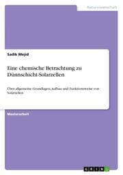 Cover von Eine chemische Betrachtung zu Dünnschicht-Solarzellen