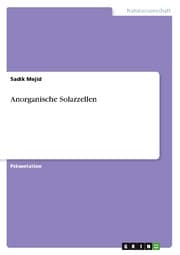 Cover von Anorganische Solarzellen