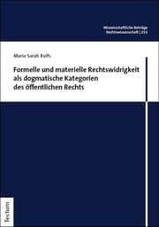 Cover von Formelle und materielle Rechtswidrigkeit als dogmatische Kategorien des öffentlichen Rechts