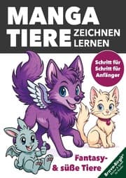Cover von Manga-Tiere zeichnen lernen für Kinder ab 8 Jahren