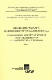 Cover von Geschichte Wassaf's deutsch übersetzt von Hammer-Purgstall