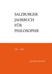 Cover von Salzburger Jahrbuch für Philosophie LXI/2016