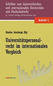 Cover von Universitätspersonalrecht im internationalen Vergleich