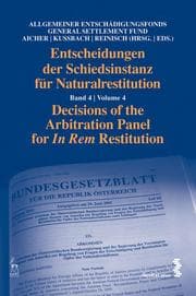 Cover von Entscheidungen der Schiedsinstanz für Naturalrestitution