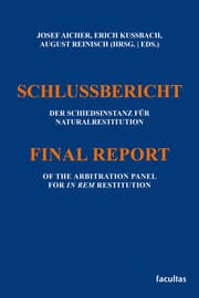 Cover von Schlussbericht der Schiedsinstanz für Naturalrestitution