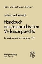 Cover von Handbuch des österreichischen Verfassungsrechts