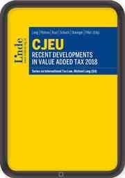 Cover von CJEU - Recent Developments in Value Added Tax 2018