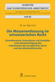 Cover von Die Massenentlassung im schweizerischen Recht