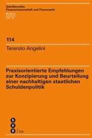 Cover von Praxisorientierte Empfehlungen zur Konzipierung und Beurteilung einer nachhaltigen staatlichen Schuldenpolitik