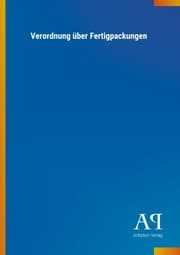 Cover von Verordnung über Fertigpackungen