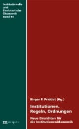 Cover von Institutionen, Regeln, Ordnungen