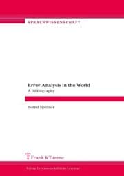 Cover von Error Analysis in the World. A Bibliography