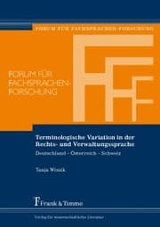 Cover von Terminologische Variation in der Rechts- und Verwaltungssprache