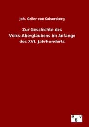 Cover von Zur Geschichte des Volks-Aberglaubens im Anfange des XVI.Jahrhunderts