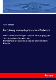 Cover von Zur Lösung des metaphysischen Problems
