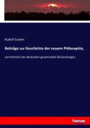 Cover von Beiträge zur Geschichte der neuern Philosophie,