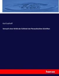 Cover von Versuch einer Kritik der Echtheit der Paracelsischen Schriften