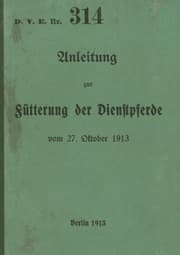 Cover von D.V.E. Nr. 314 Anleitung zur Fütterung der Dienstpferde