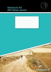Cover von Notizbuch A5 200 Seiten kariert (Hardcover Petrol)