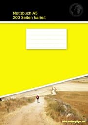 Cover von Notizbuch A5 200 Seiten kariert (Hardcover Gelb)