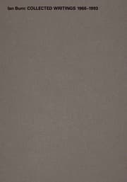 Cover von Ian Burn. Collected Writings 1966-1993