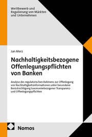 Cover von Nachhaltigkeitsbezogene Offenlegungspflichten von Banken