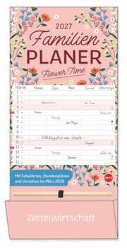 Cover von Deko-Familienplaner mit Tasche Flower Time 2027