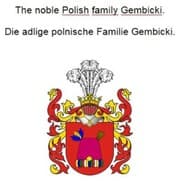 Cover von The noble Polish family Gembicki. Die adlige polnische Familie Gembicki.