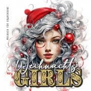 Cover von Weihnachtsgirls Malbuch für Erwachsene