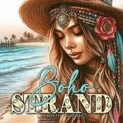Cover von Boho Beach Malbuch für Erwachsene