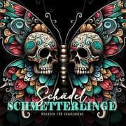 Cover von Schädel Schmetterlinge Malbuch für Erwachsene