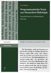 Cover von Programmatische Texte zur Deutschen Philologie