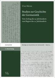 Cover von Studien zur Geschichte der Germanistik