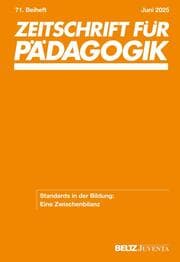 Cover von Zeitschrift für Pädagogik 71.Beiheft 2025